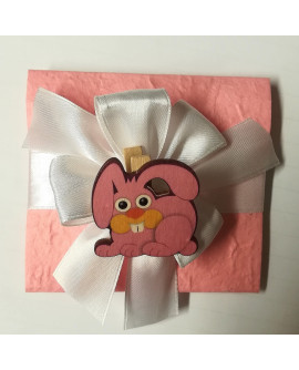 Pacchetto confetti carta di cotone con molletta coniglio