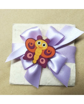 Pacchetto confetti carta di cotone con molletta farfalla